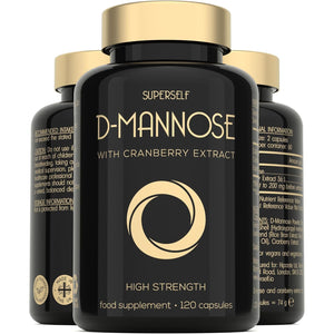 D-Mannose with Cranberry Capsules - 1000Mg D Mannose & Cranberry Extract per Serving - 120 Tablets - UK Made & Vegan - High Strength Natural Dmannose Supplement for Women and Men