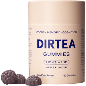 DIRTEA Lion'S Mane Mushroom Gummies - Vegan, Natural & Sugar Free with Vitamin B12 & B5  60 Gummies