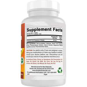 Best Naturals Potassium Citrate 99Mg 500 Tablets - 3Rd Party Lab Tested