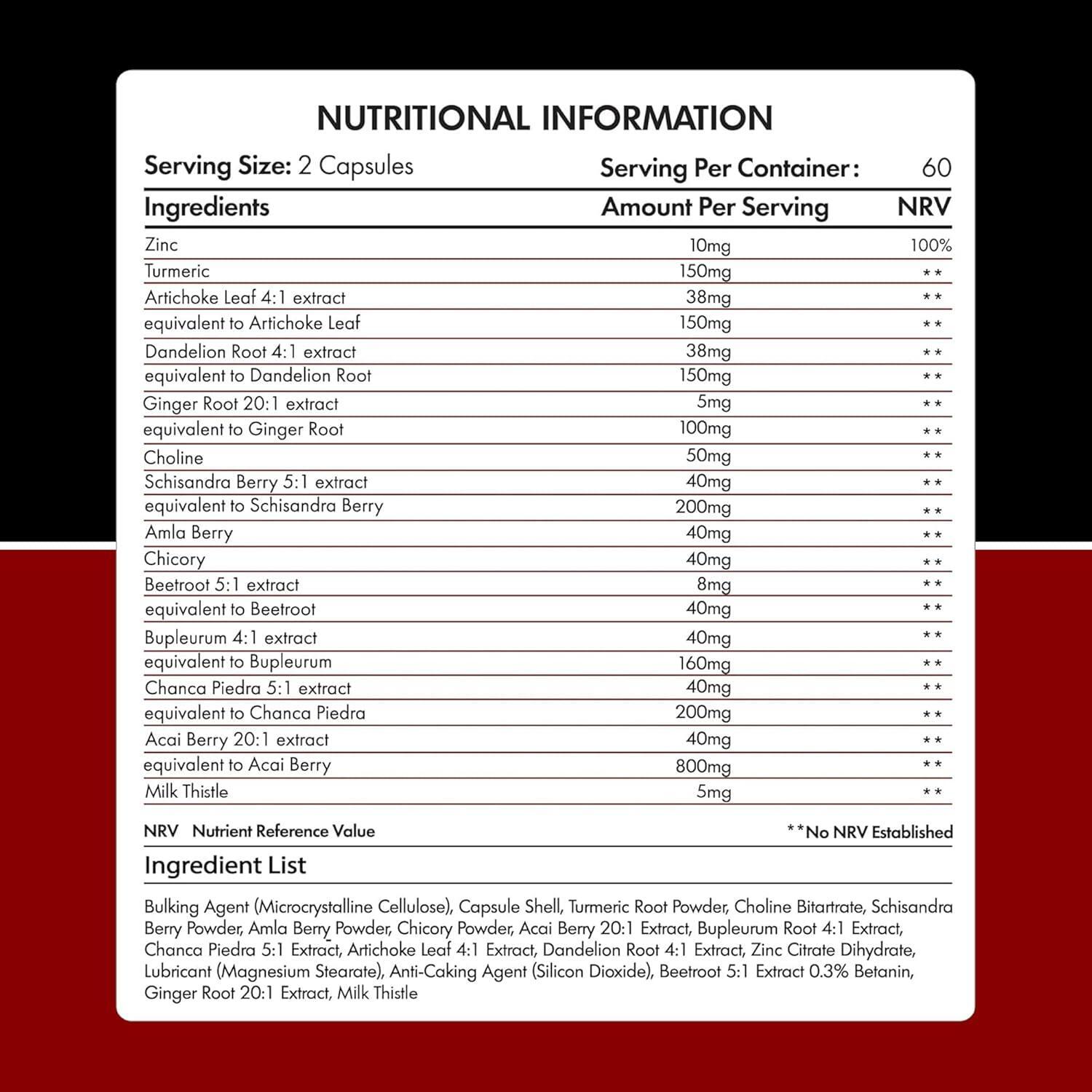 Liver Care & Detox Capsules High Strength | Milk Thistle, Artichoke, Dandelion & Choline - 120 Capsules