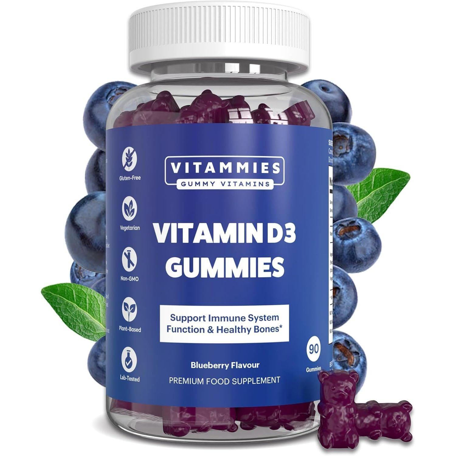 Vitammies Vegan Vitamin D3 Gummies 2000 IU 3 Month Supply - Berry Flavour
