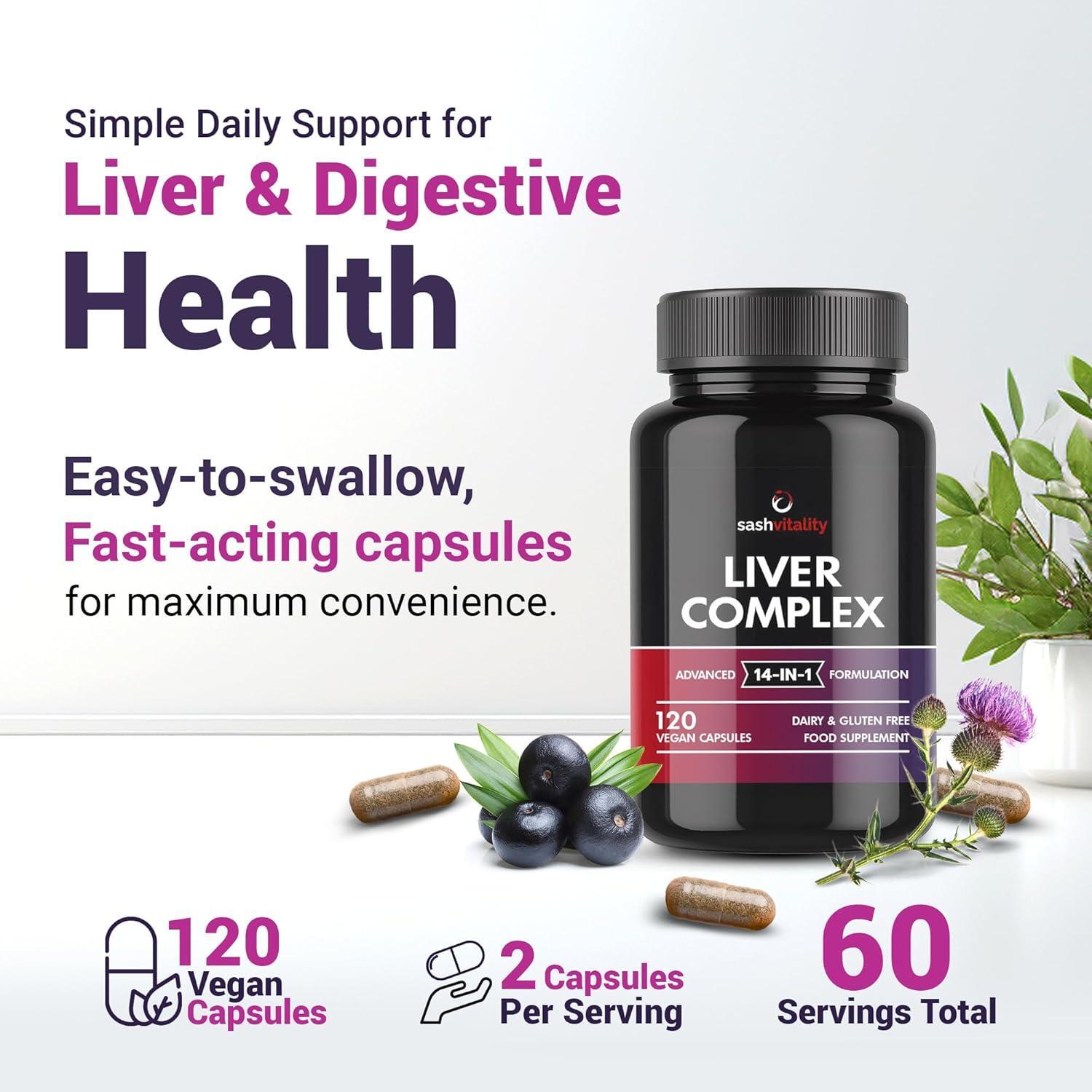 Liver Care & Detox Capsules High Strength | Milk Thistle, Artichoke, Dandelion & Choline - 120 Capsules