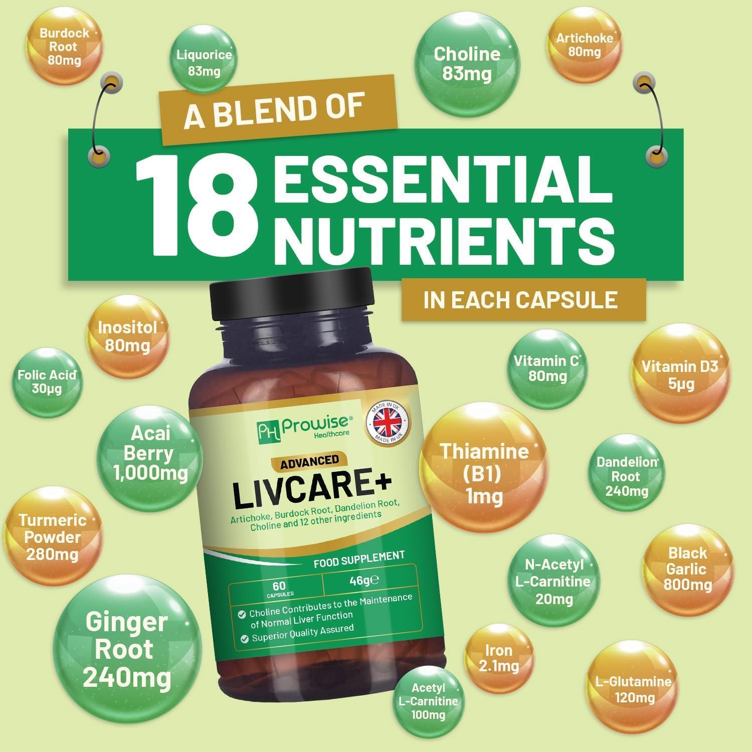 Advanced Livcare+ with Choline, Artichoke, Burdock Root, Dandelion Root 60 Capsules