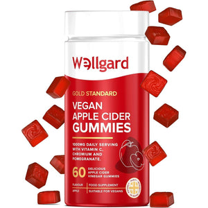 Wellgard Vegan Apple Cider Vinegar Gummies Gold Standard 1000Mg  with Vitamin C, Chromium and Pomegranate