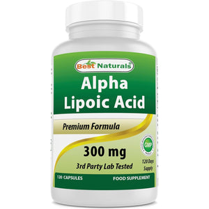 Best Naturals Alpha Lipoic Acid 300 Mg 120 Capsules