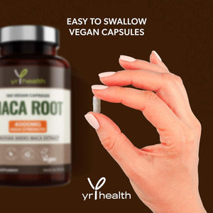 Maca Root Capsules 4000Mg, 180 Vegan Capsules