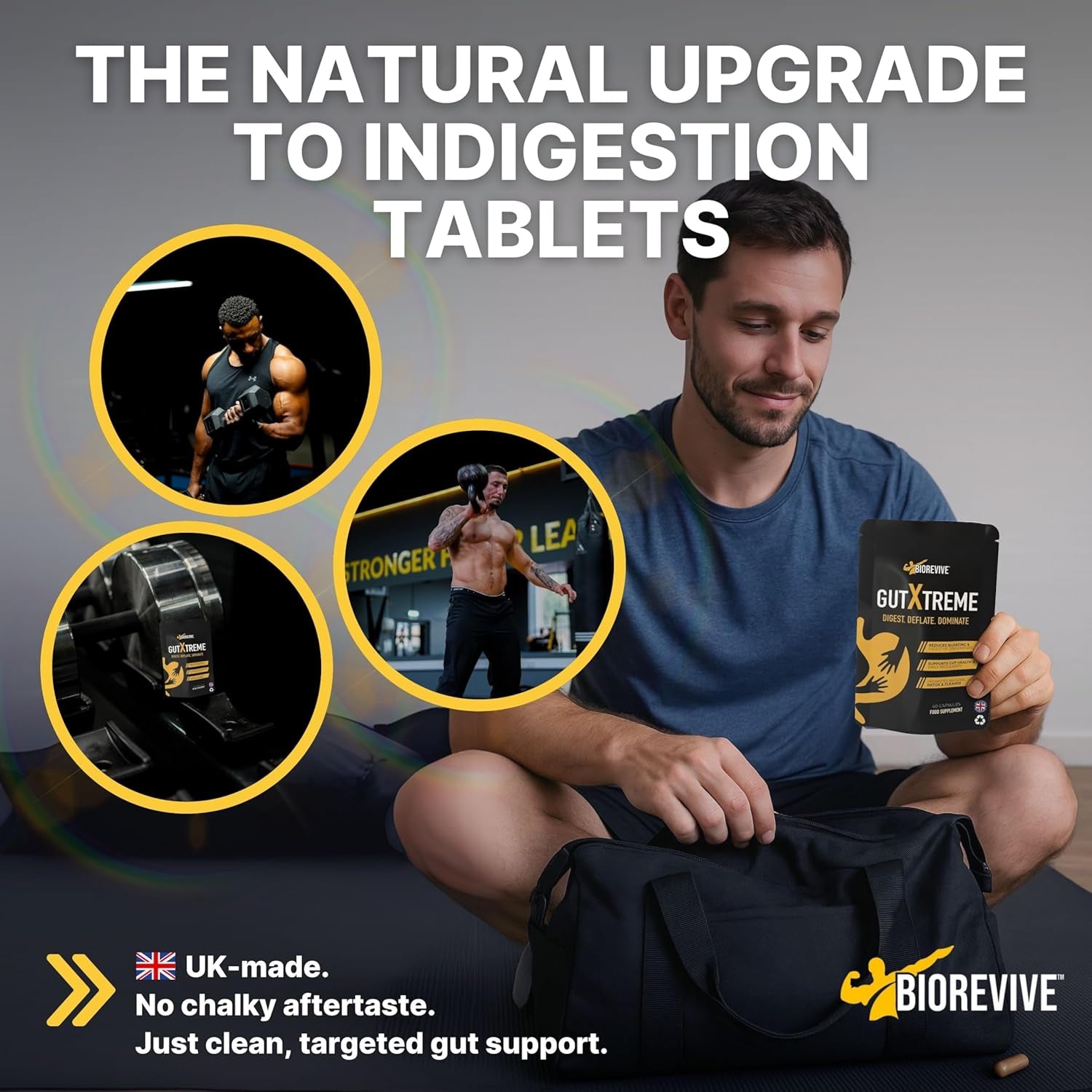 Biorevive Gut Xtreme – Advanced Gut Repair for Men & Women – Bloating Relief, Digestion Support & Gut Cleanse with Ginger, Dandelion, Fennel & Marshmallow – Reduces Water Retention & Soothes Gut Linin