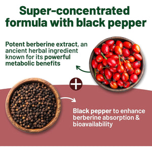 Berberine High Strength 1500Mg - Berberine Supplement with Black Pepper, 60 Capsules 2 Months Supply - Weight Management, Heart Health and Blood Sugar Control, Made in the UK (60 Capsules)