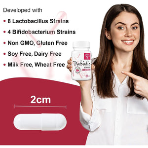 Probiotics for Women 300 Billion CFU, 12 Strains + Prebiotics, Digestive & Vaginal Health, 60 Capsules