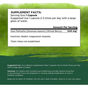 Full Spectrum Saupaumeto Herbal Supplement, 540Mg per Capsule, 100 Vegan Capsules