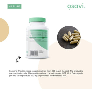 Osavi Rhodiola Rosea Root 400Mg – 120 Vegan Caps | Adaptogenic Support for Reducing Stress–Induced Fatigue and Enhancing Mental & Physical Wellbeing