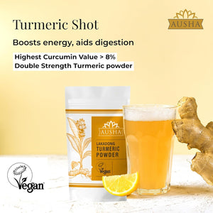 Ausha Lakadong Turmeric Root Powder 500G - 8-9% Curcumin - 1* GREAT TASTE AWARD 2025 - Joint Pain Relief - Use in Cooking, Turmeric Latte Powder, Tea - GREAT TASTE PRODUCER