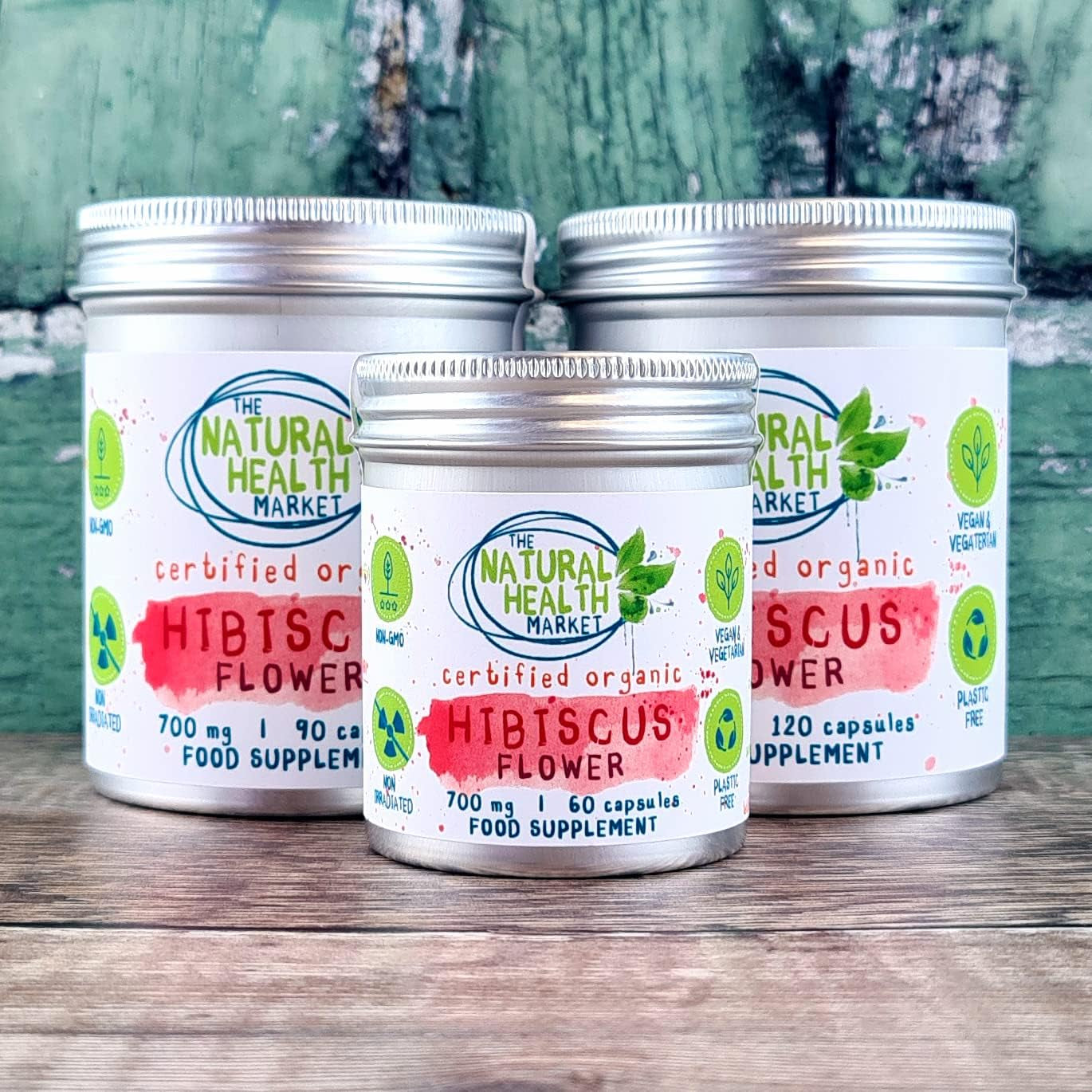 Organic Hibiscus Flower 700Mg Capsules • Soil Association Certified Organic (120 Capsules)