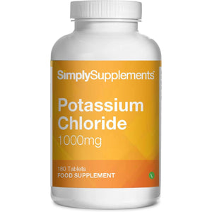 Potassium Chloride 1000Mg | Supports Normal Muscle Function & Blood Pressure | Vegan & Vegetarian Friendly | 180 Tablets = 3 Months’ Supply