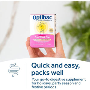 Optibac Probiotics One Week Flat - Vegan Digestive Probiotic Supplement Powder Suitable for Bloating with 5 Billion Bacterial Cultures - 1 Week Supply, 7 Sachets