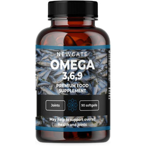 Omega 3 6 9 - Premium Nutritional Supplement - 90 Triple Omega Softgels - Made in the UK