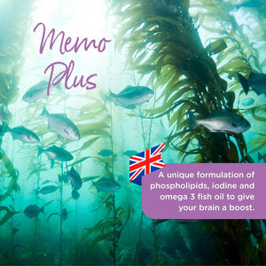 Healthspan Memo plus (2 Months' Supply) | to Support Your Brain Health & Cognitive Function | 350Mg Advanced Phospholipid Complex | 179Mg Omega 3 Fish Oil | 75Μg Iodine | Friend of the Sea | One-A-Day