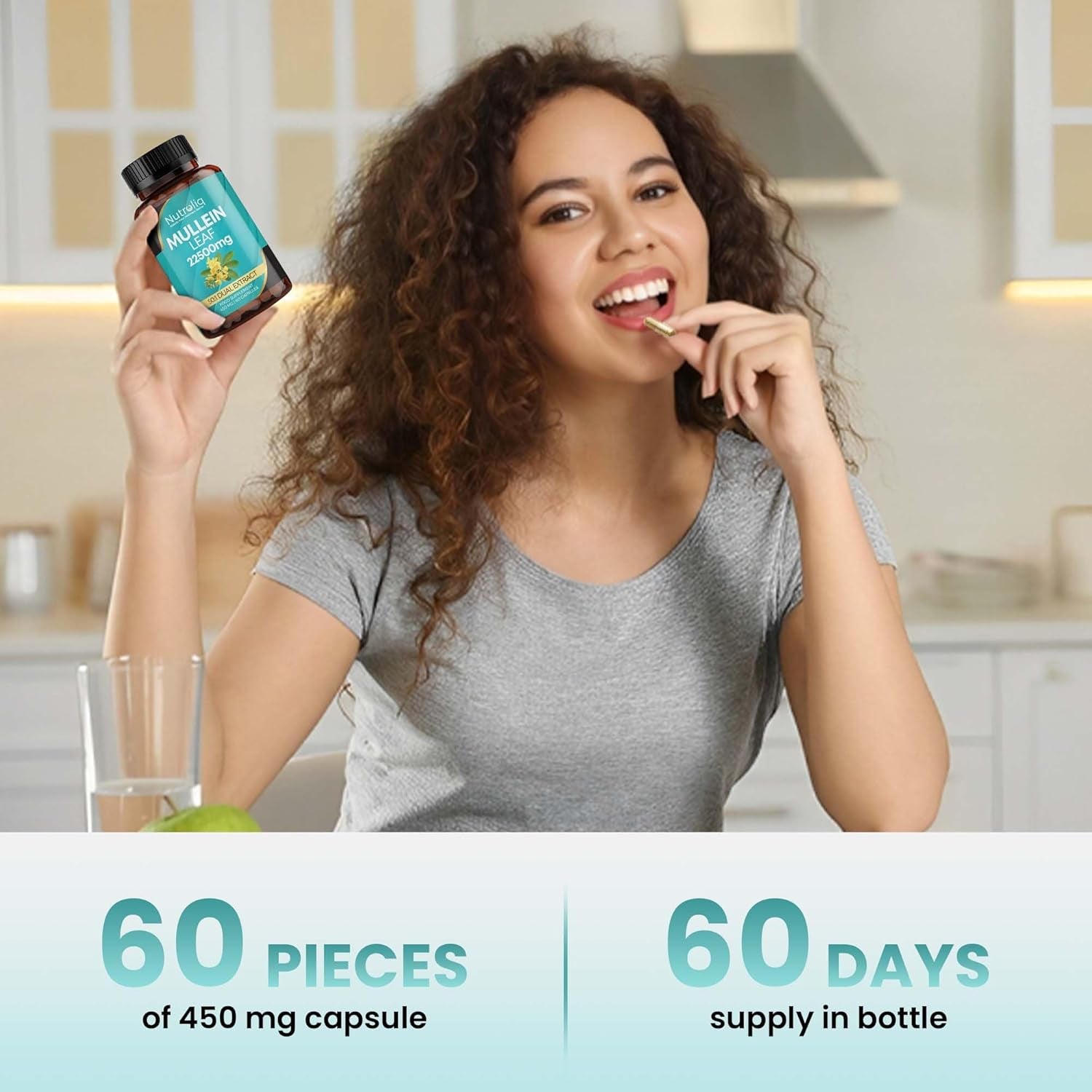 Nutroliq Mullein Leaf 50:1 Extract - Vegan, Non-Gmo Digestive Wellness & Sleep Support Supplement, 450Mg per Capsule, 60 Capsules (2-Month Supply)