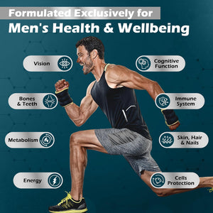 VITAGENERICS Fitman High Strength Multivitamin & Minerals | 30 Tablets| with Zinc, Iron, Biotin, Vitamin D, Magnesium, B-Complex & More! UK Made Supplement for Men