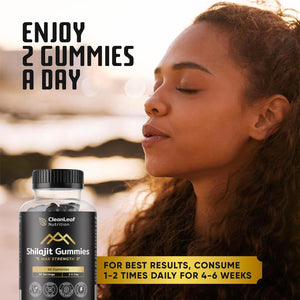 Shilajit Gummies Max Strength | Pure 100% Authentic Himalayan Origin | High Fulvic Acid Content | 85+ Minerals | Boosts Immunity & Energy Vegan | 60 Gummies