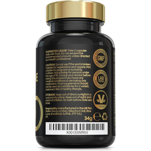 Advanced Lions Mane Mushroom 2400Mg - 60 High Strength Vegan Capsules - Lions Mane Supplement with Black Pepper - Lion'S Mane Mushroom Supplement (Not Lions Mane Powder or Tablets) Made in the UK