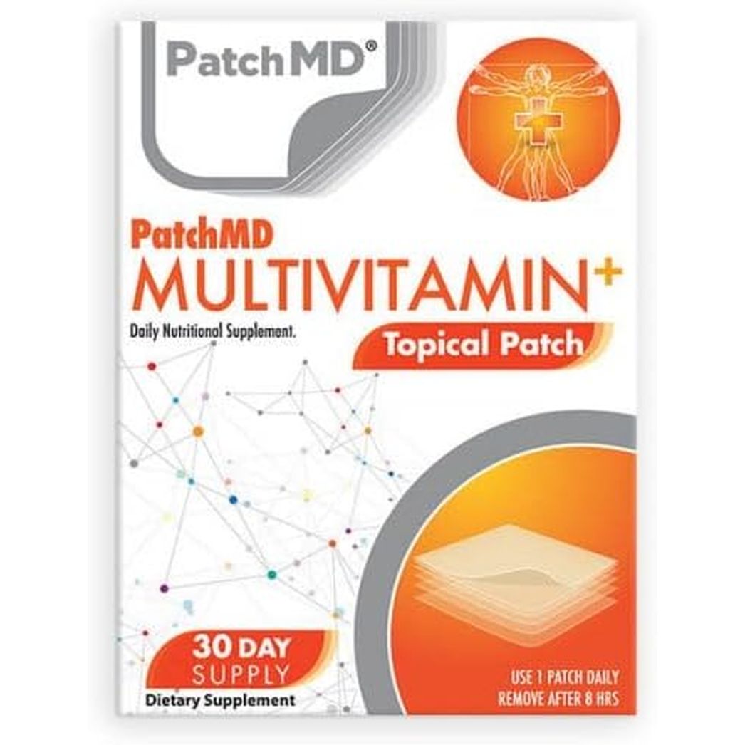 Patchmd Multivitamin Plus™ 30 Daily Topical Patches. 100% Natural. Hypoallergenic & Filler Free. High Absorption More Bioavailable. Suitable for Sensitive Stomachs & Bariatric.