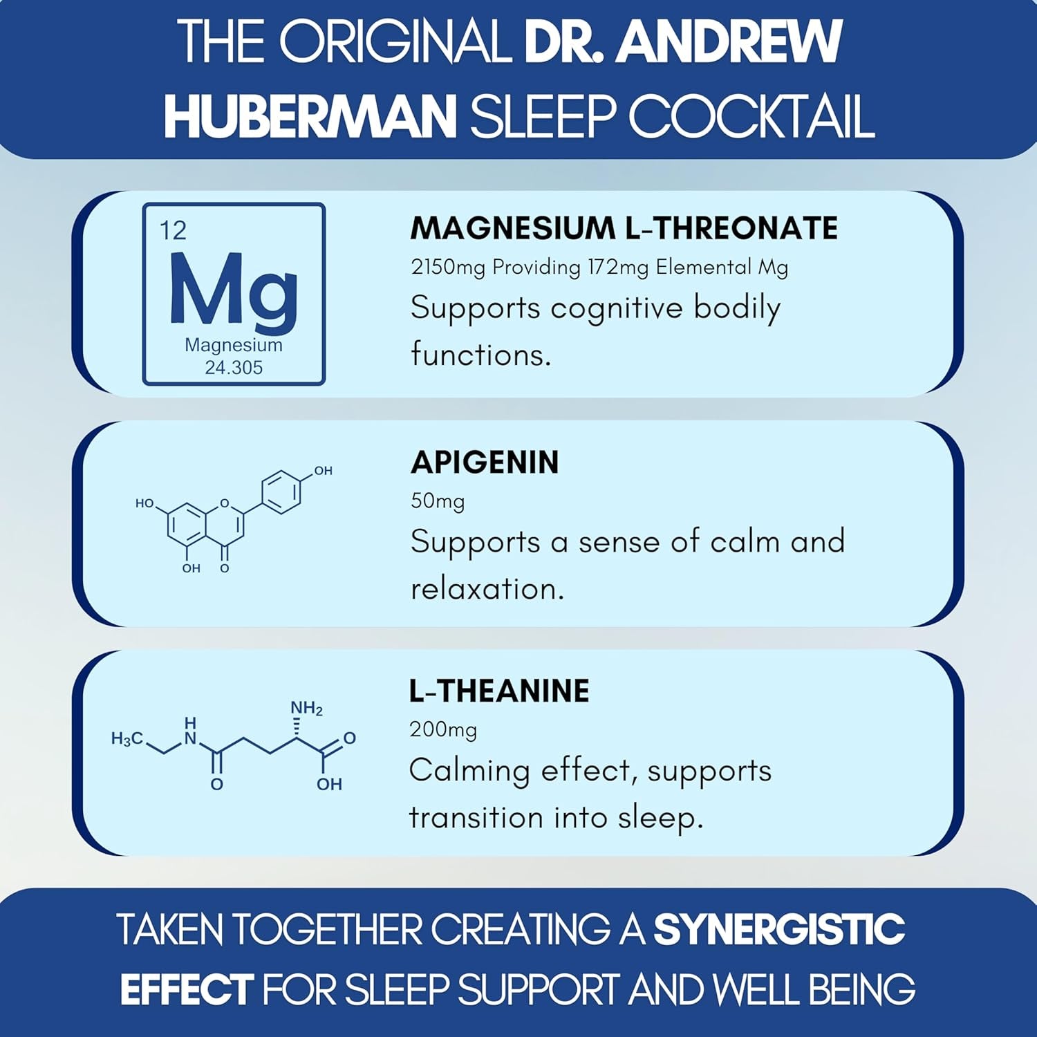 The Supplement Stack - Sleep - 3 in 1 Magnesium L-Threonate, L-Theanine & Apigenin for Deeper Sleep, Relaxation, Cognitive Support, and Mood Enhancement. Clinically-Proven - UK Company