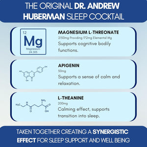 The Supplement Stack - Sleep - 3 in 1 Magnesium L-Threonate, L-Theanine & Apigenin for Deeper Sleep, Relaxation, Cognitive Support, and Mood Enhancement. Clinically-Proven - UK Company