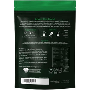 Pure Greens Superfood Powder 150G - Premium Organic Blend of 6 Plant Based Super Greens - Vegan & Gluten Free - Vitamin Fibre & Mineral Rich Formula - Made in the UK