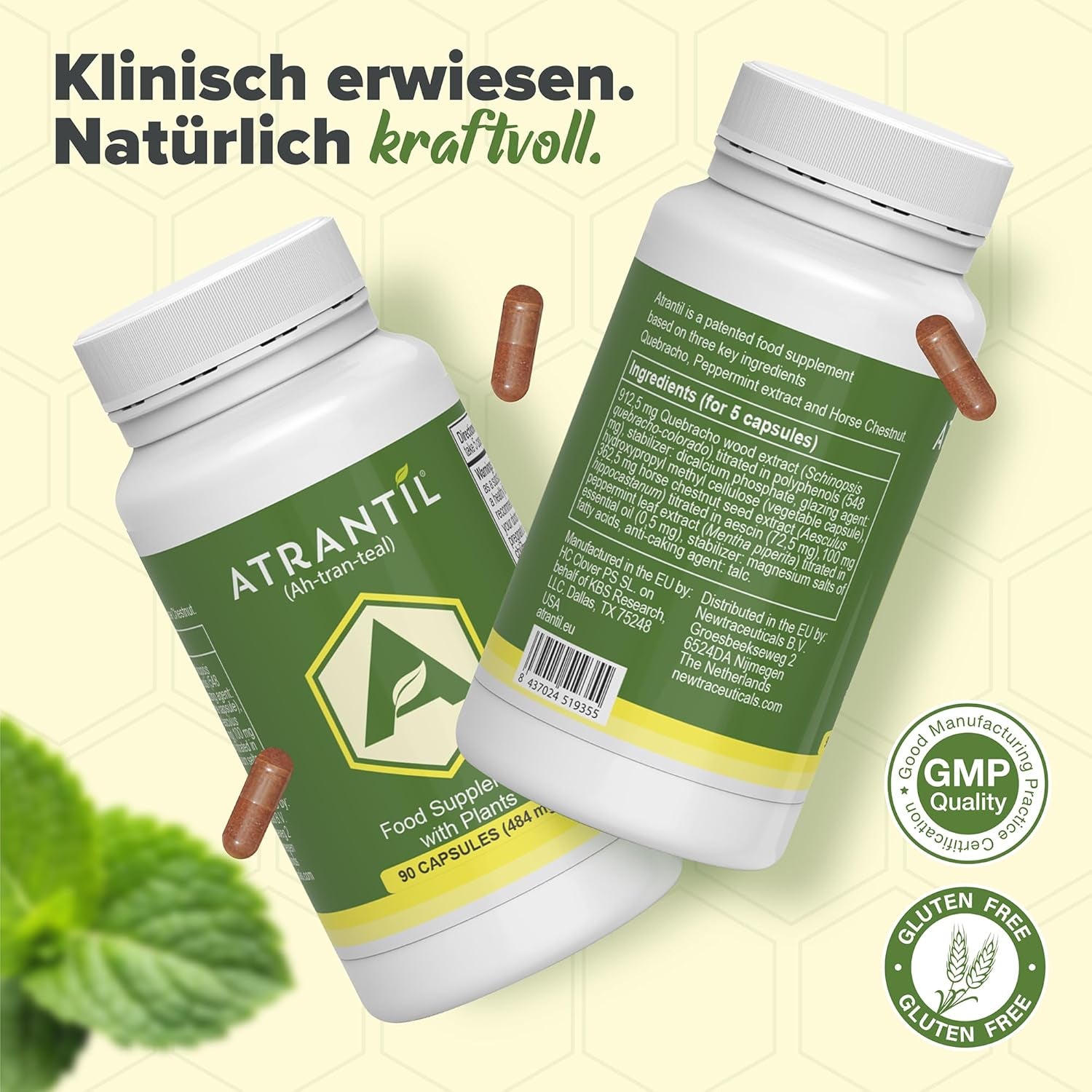 Atrantil Natural Digestive Aid for Bloating and Abdominal Discomfort, 90 Capsules