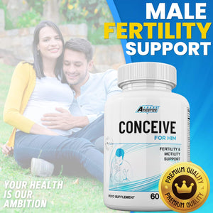 Freak Athletics Conceive for Him Fertility Supplements for Men - Male Fertility Supplements - Vitamins & Minerals plus Key Nutrients for Male Fertility & Motility 60 Capsules