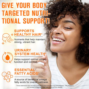 Pumpkin Seed Oil Capsules 1000Mg per Serving - 300 Softgels for Hair & Urinary Support - 2-In-1 Formula, Rich in Zinc & Omega Fatty Acids - Easy-To-Swallow, Vegan