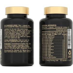 Probiotics Bio Cultures Complex - Gut Health Probiotic Supplements for Men & Women - 20 Billion CFU - 30 Acid-Resistant Capsules - Multi-Strain Vegan Prebiotics & Probiotics Tablets with Acidophilus