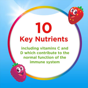 Centrum Multigummies, Immunity Support, Gummy Multivitamins for Kids with Mixed Berry, Natural Fruit Flavour, Includes Key Vitamins C and D, 30 Chewable Multigummies