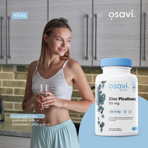 Osavi Zinc Picolinate 50Mg - 120 Vegan Capsules | Highly Absorbable Zinc for Immune Support, Cognitive Function, Metabolism, and Healthy Skin | 100% Daily Zinc Requirement in One Capsule