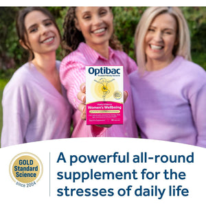 Optibac Probiotics Women'S Wellbeing - Scientifically Proven Friendly Bacteria plus Vitamins for Vitality and Balance - a Powerful All-Round Supplement for the Stresses of Daily Life - 30 Capsules