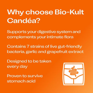 Bio-Kult Candéa | 7 Strains + Garlic & Grapefruit Extract | Intimate Flora & Yeast Balance | 60 Capsules