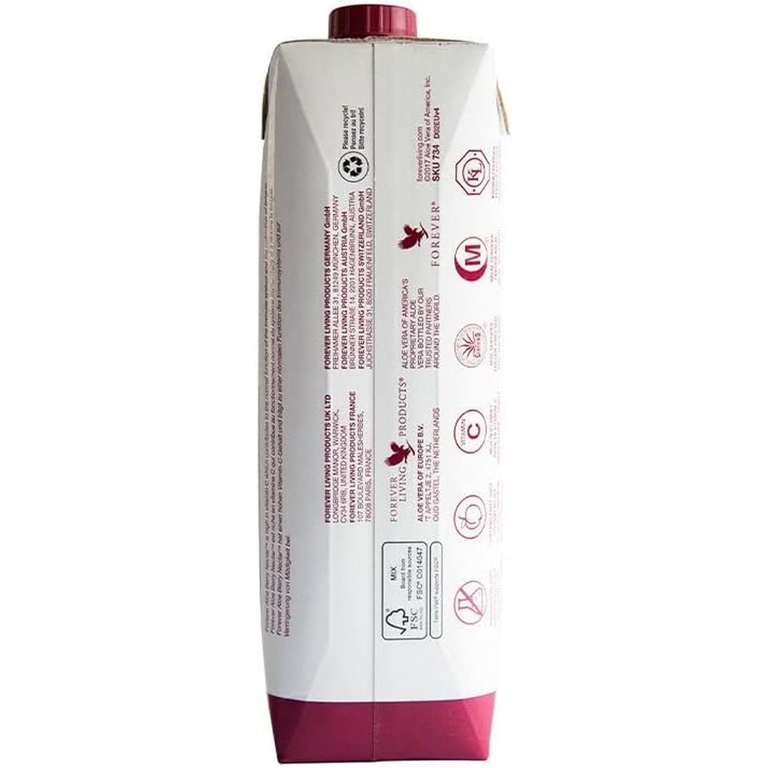 Forever Living Products Aloe Berry Nectar, 1000Ml, Cranberry-Apple Flavored Aloe Vera Gel, 90.7% Pure Inner Leaf Aloe Vera Gel, No Added Preservatives, Gluten Free