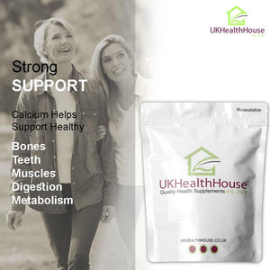 Ukhealthhouse Calcium Tablets 1000Mg (125 I.U) with Vitamin D3 - Strong Bones & Teeth UK Health House Supplements (90)