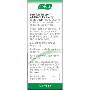 A.Vogel Dormeasan Sleep Valerian-Hops Oral Drops | Just Take 30 Drops before Bedtime | 58 Days of Supply | Sleeping Aid | Extracts of Fresh Valerian Root | 50Ml