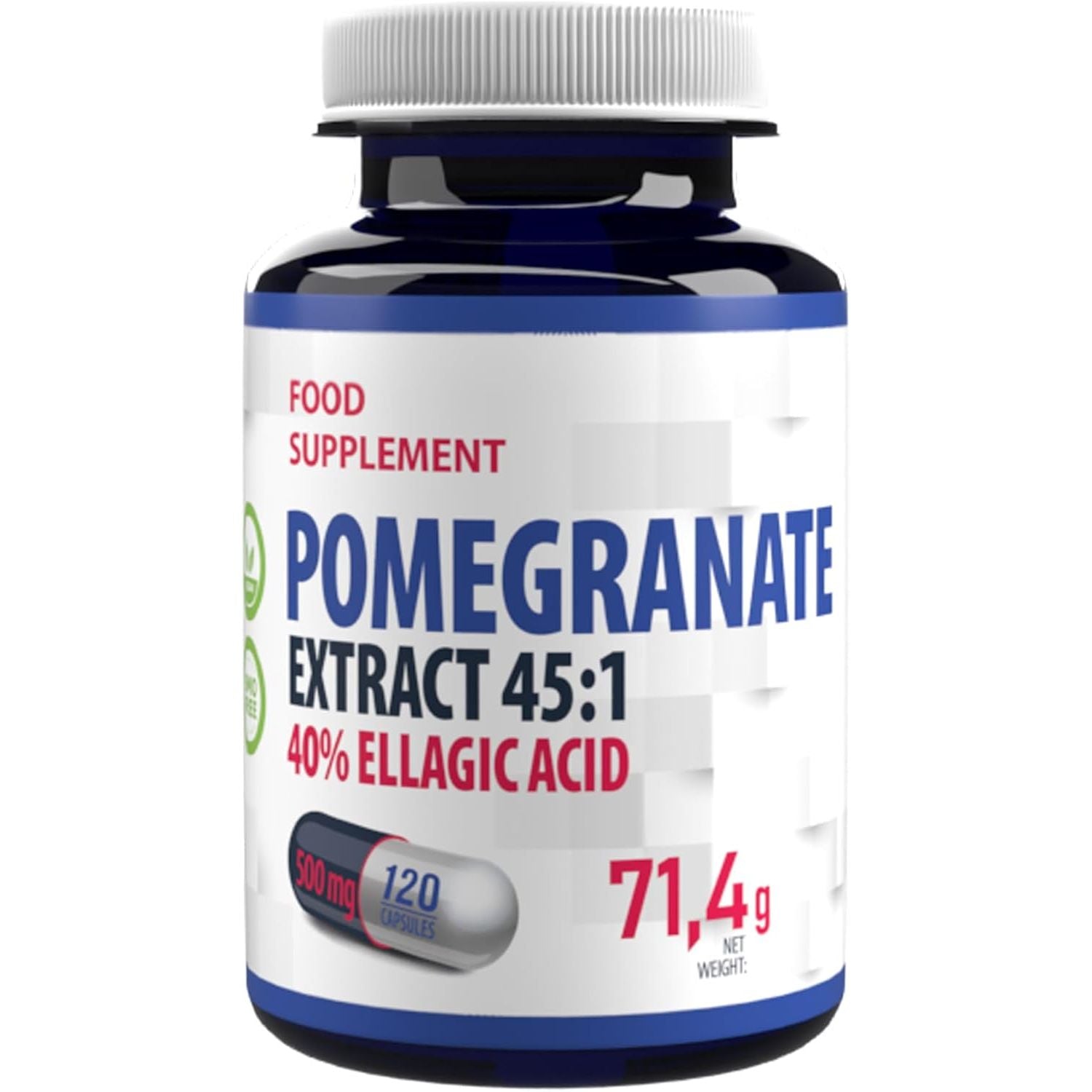 Hepatica Pomegranate Extract 22,500Mg Equivalent (500Mg of 45:1 Extract) 120 Vegan Capsules, 40% Ellagic Acid, 3Rd Party Lab Tested, High Strength Supplement