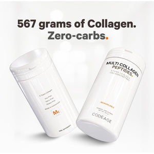 Codeage Multi Collagen Protein Powder Peptides, 2-Month Supply, Hydrolyzed, Type I, II, III, V, X Grass Fed All in One Super Bone Broth Collagen Supplement, Non-Gmo, 567 Grams