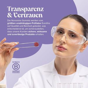 Magnesium Glycinate Gummies - Calm Gummies with 450Mg Magnesium Glycinate, Ashwagandha, Glycine, Lemon Balm, Chamomile, Vitamin B12 and Iodine – Rescue and Calms Your Mind - Novomins