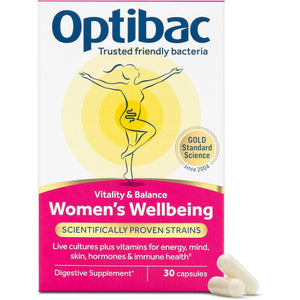 Optibac Probiotics Women'S Wellbeing - Scientifically Proven Friendly Bacteria plus Vitamins for Vitality and Balance - a Powerful All-Round Supplement for the Stresses of Daily Life - 30 Capsules