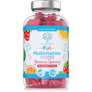 Kids/Childrens Vitamins - 150 Multivitamin & Minerals Gummies - Natural Berry Flavour Packed with Essential Nutrients - Vegan & Free of Artificial Sweeteners – 5 Months Supply – UK Made