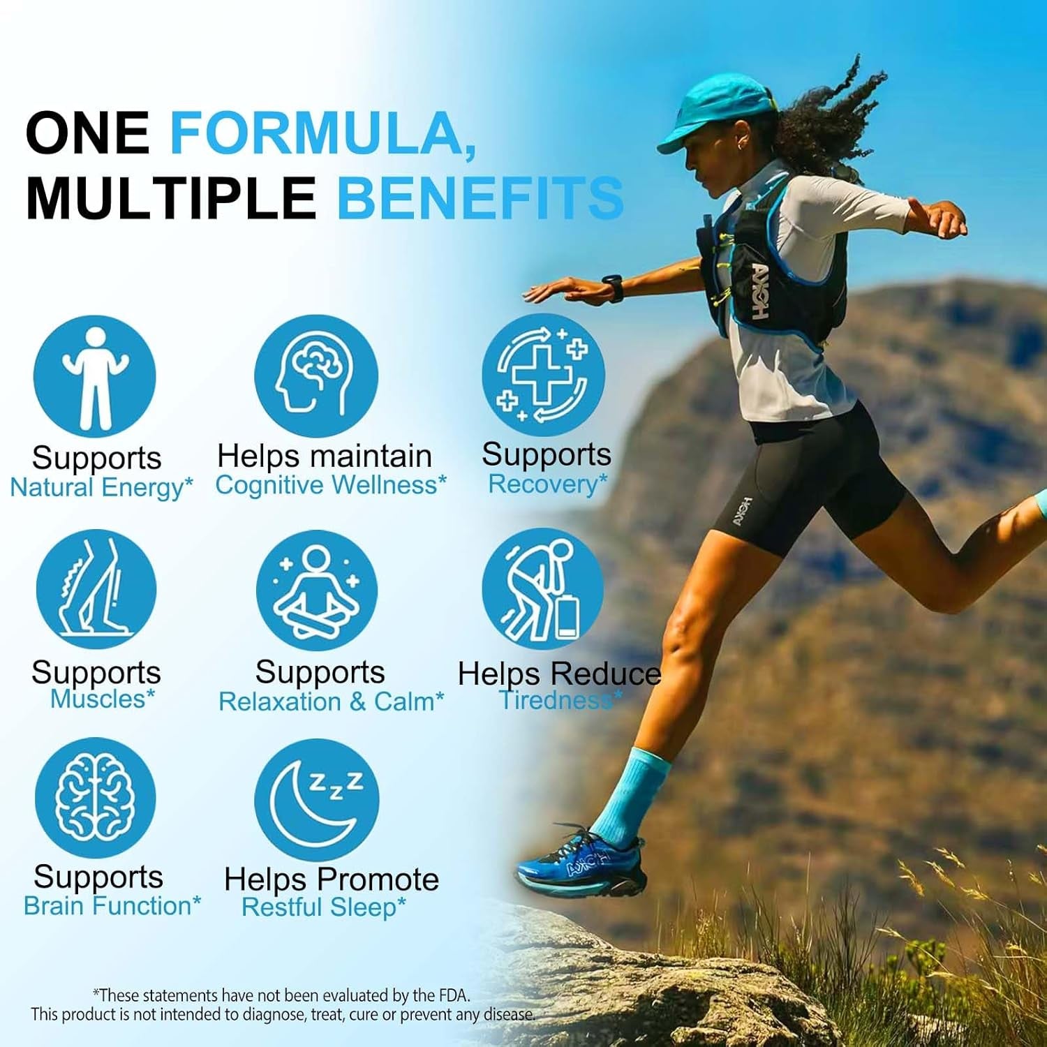 8 In1 Magnesium Complex Supplement 8 Elemental 1000Mg, Magnesium Glycinate, Citrate, Malate, Taurate, Chelated for Easy Absorption for Bones, Muscle, Recovery, Energy, Vegan Non-Gmo 90 Capsules