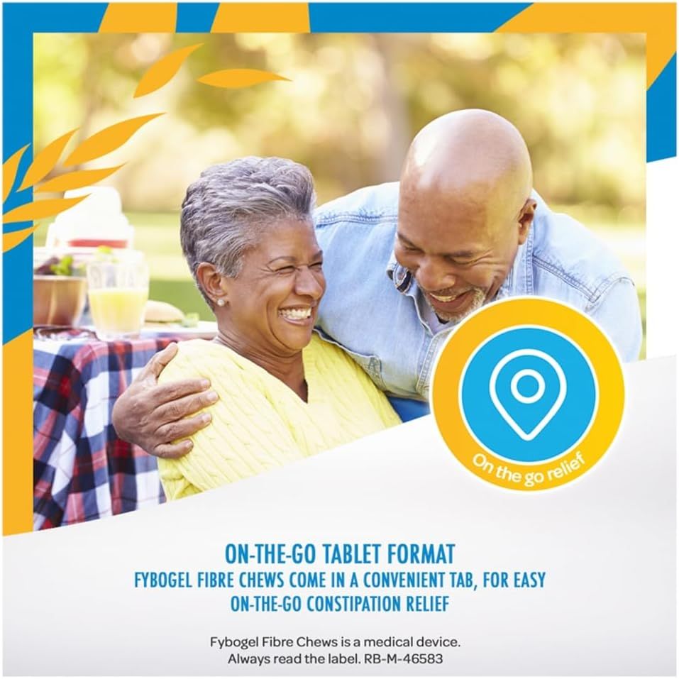 Fybogel Citrus Fibre Chews, 30 Tablets - Constipation Relief, Maintains Regularity