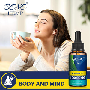 High Strength 100000Mg Premium Oil - Supports Joint, Sleep and Stress Relief, Rich in Omega 3-6-9, Vitamin C & E, 100% Vegan (60Ml 100000Mg)