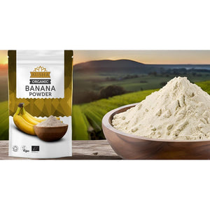 AUSHA Organic Banana Powder 250G | Gut Health, Gluten Free, Fibre, Energy, Endurance | Baking, Protein Shakes, Porridge - Certified Organic by Soil Association