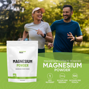 Nutrition Freak Magnesium Powder 300G - Premium Fully Reacted Magnesium Citrate Powder Suitable for Men & Women UK Made